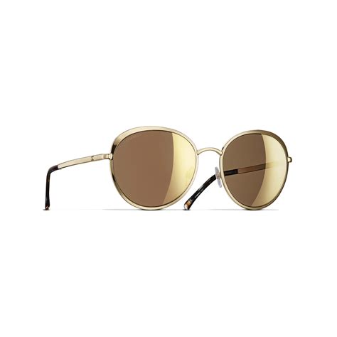 chanel sunglasses gold lens